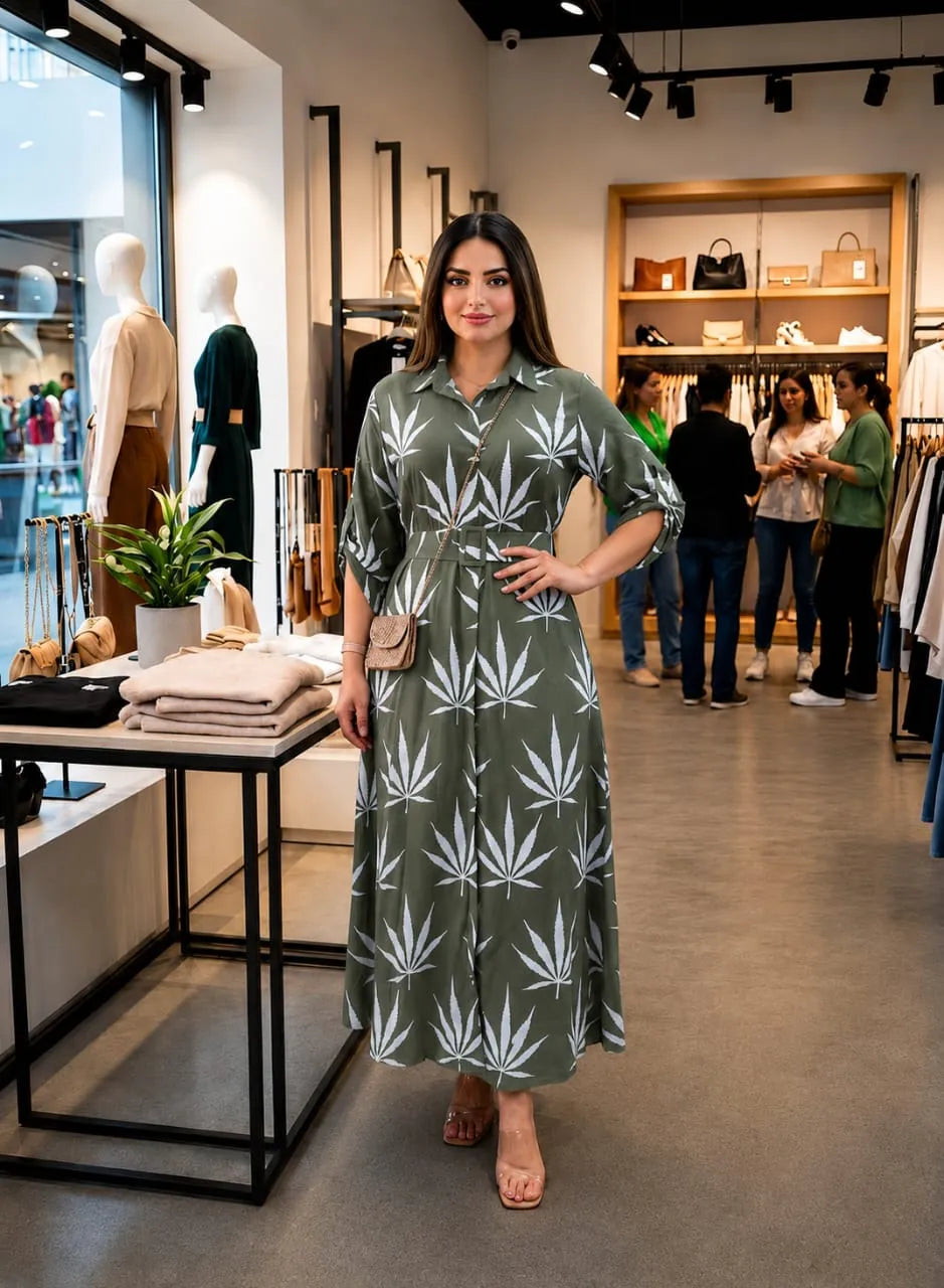 Robe moderne et élégante avec ceinture